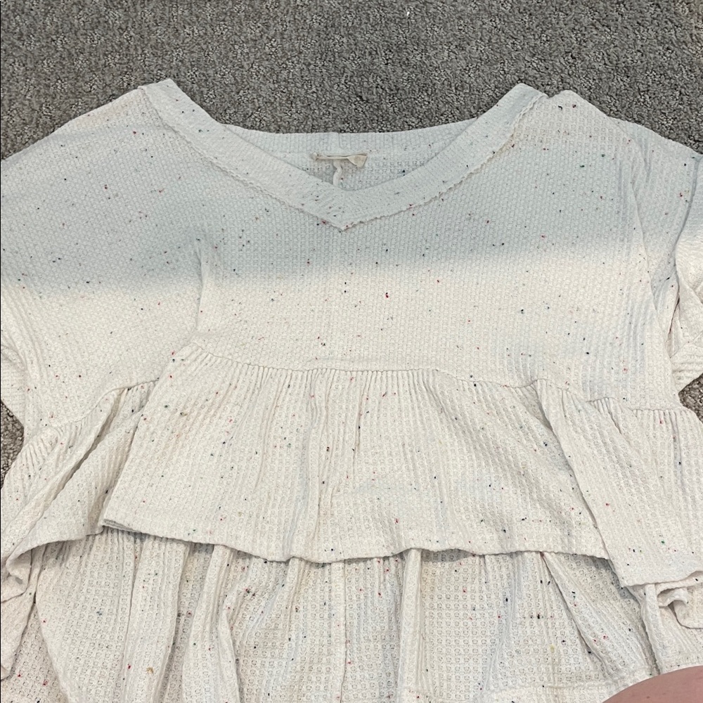 Altar'd State Cream Speckled Blouse